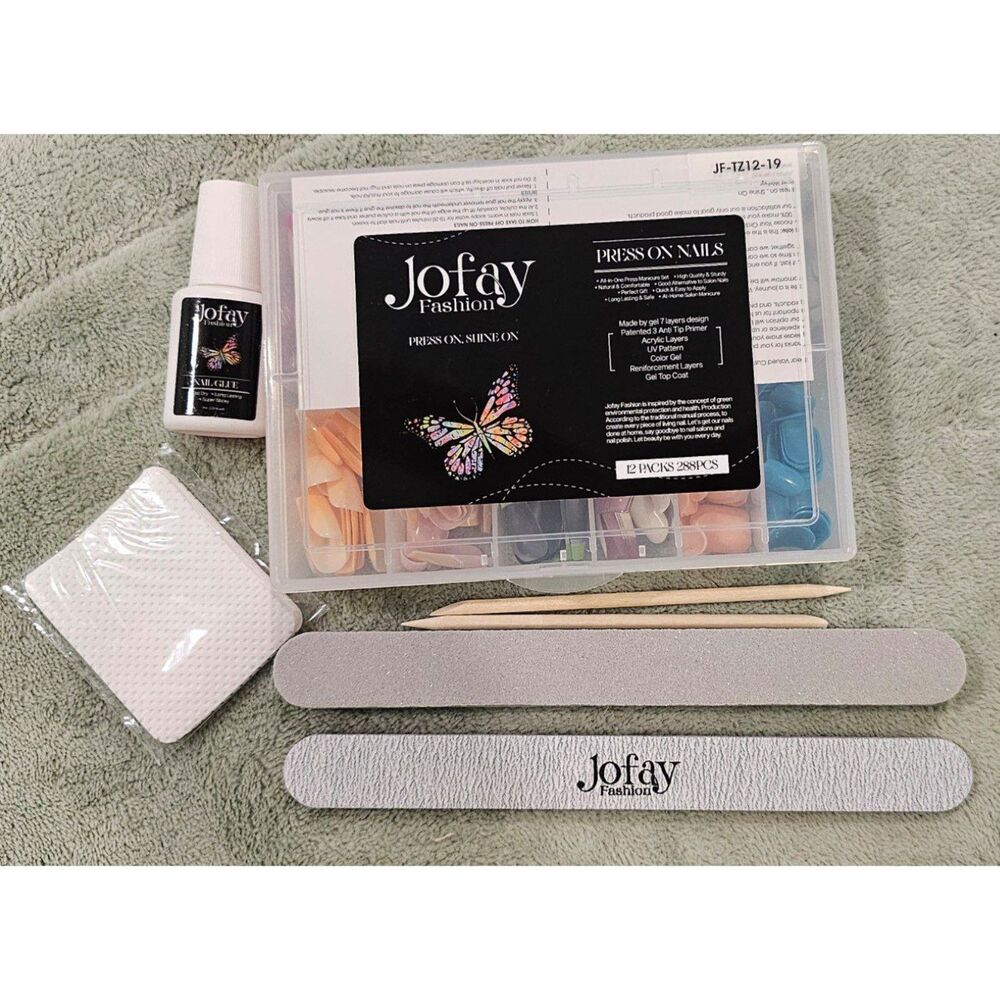 Jofay Press On Nails 12 Color French Tip Set